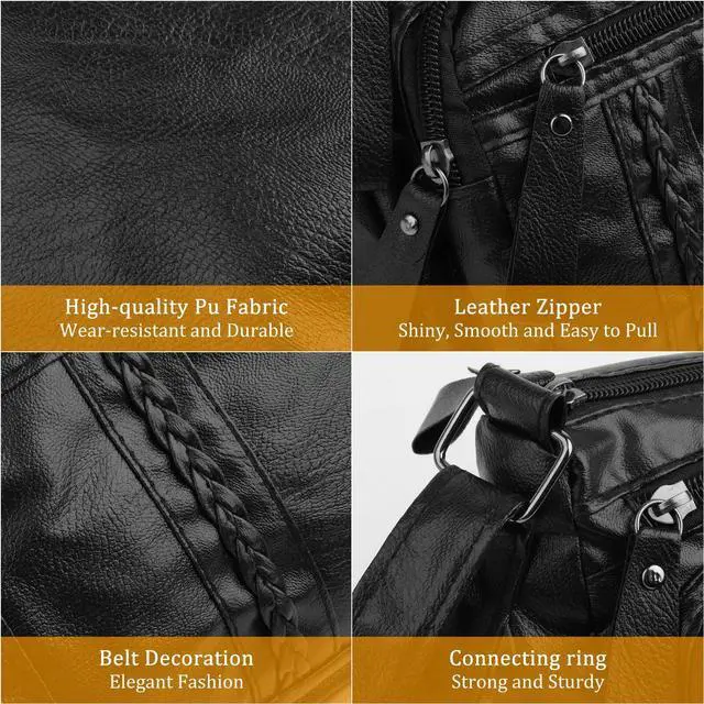 Alt view image 4 of 7 - Women Shoulder Handbag Cross Body Pouch Bag Leather Cell Phone Purse Wallet Case