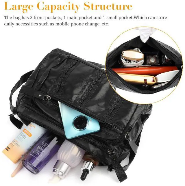 Alt view image 2 of 7 - Women Shoulder Handbag Cross Body Pouch Bag Leather Cell Phone Purse Wallet Case