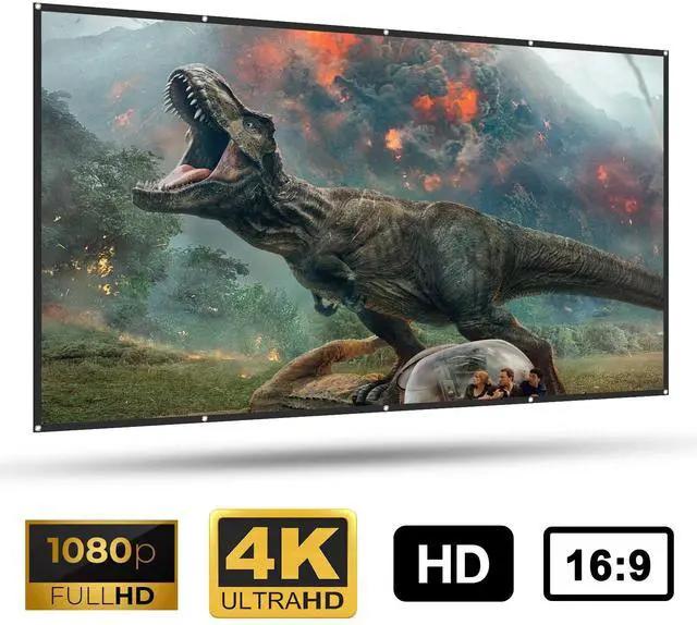 Main image of Outdoor Projection Screen 120" Washable & Portable 16:9 4K HD Home Party Theater