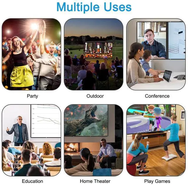 Alt view image 6 of 7 - Outdoor Projection Screen 120" Washable & Portable 16:9 4K HD Home Party Theater