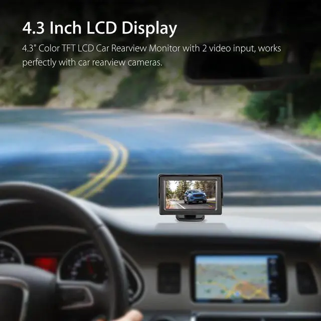 Alt view image 2 of 7 - 4.3" HD Monitor Car Backup Reverse Camera Rear View Parking License Plate System