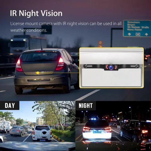 Alt view image 4 of 7 - 4.3" HD Monitor Car Backup Reverse Camera Rear View Parking License Plate System