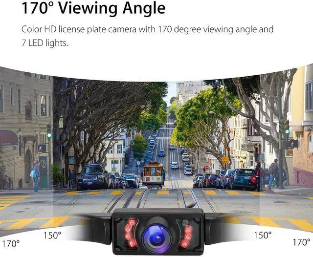 Alt view image 5 of 7 - 4.3" HD Monitor Car Backup Reverse Camera Rear View Parking License Plate System