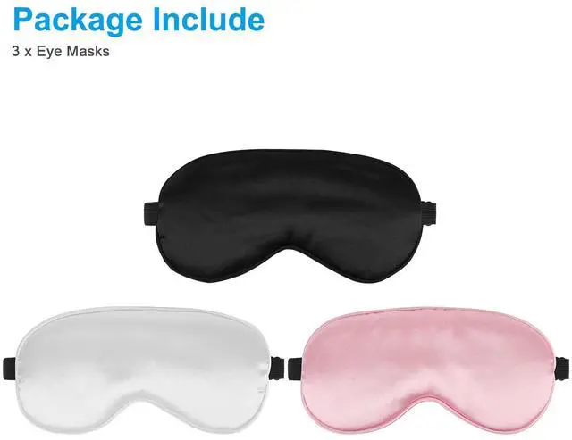 Alt view image 7 of 7 - 3pcs Travel Eye Mask Sleeping Soft Padded Shade Cover Rest Relax Sleep Blindfold