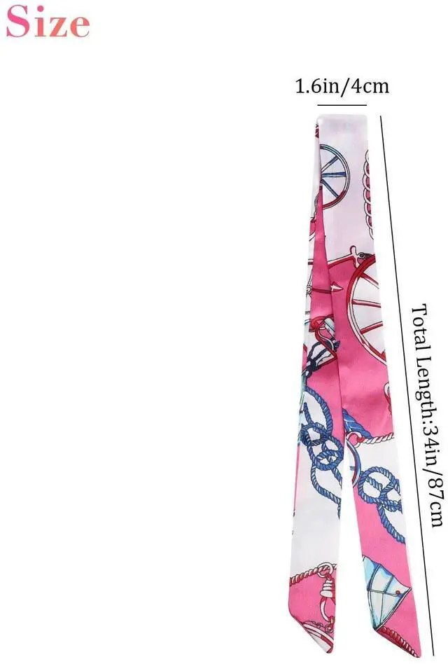 Alt view image 7 of 7 - 12pcs Women Satin Silk Scarf Scarves Wrap Tied Bag Handle Neck Hair Long Ribbon