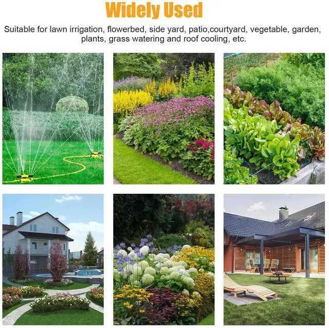 Alt view image 7 of 7 - Garden Lawn Sprinkler 360°Auto Spray Grass Watering Irrigation System Patio Yard