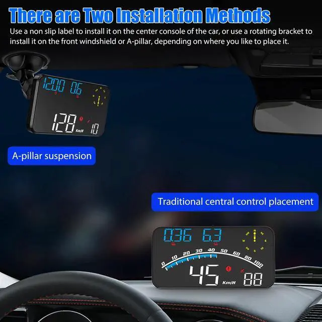 Alt view image 6 of 7 - 5" Digital Speedometer Universal GPS Car HUD Head Up Display MPH Overspeed Alarm