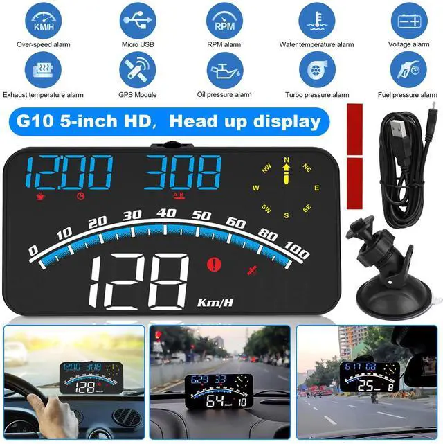 Main image of 5" Digital Speedometer Universal GPS Car HUD Head Up Display MPH Overspeed Alarm