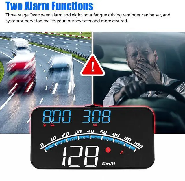 Alt view image 5 of 7 - 5" Digital Speedometer Universal GPS Car HUD Head Up Display MPH Overspeed Alarm