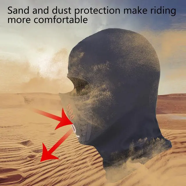 Alt view image 4 of 7 - Outdoor Stretch Full Face Mask Summer Windproof Fleece Ski Bicycle Hood