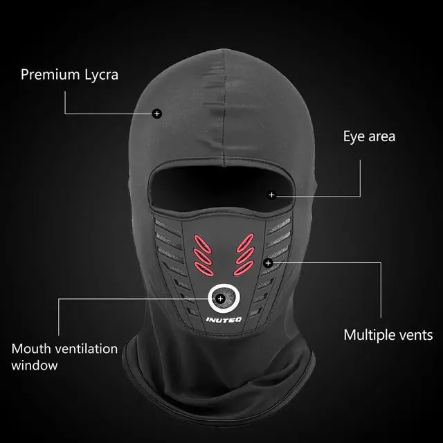 Alt view image 6 of 7 - Outdoor Stretch Full Face Mask Summer Windproof Fleece Ski Bicycle Hood