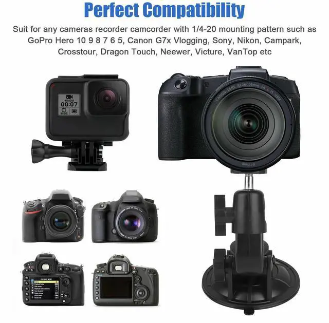 Alt view image 6 of 7 - Car Window Holder Suction Cup Mount Windshield for GoPro Hero DSLR Camera