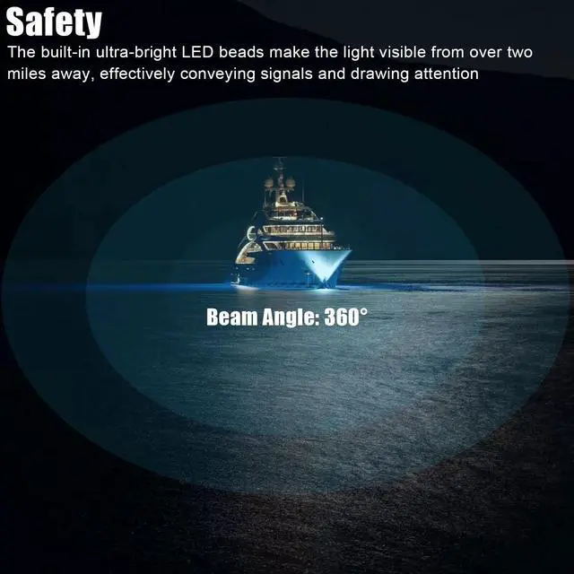 Alt view image 6 of 7 - 12V Marine Boat Yacht LED Navigation Light Stern Anchor Lamp All Round White 2NM