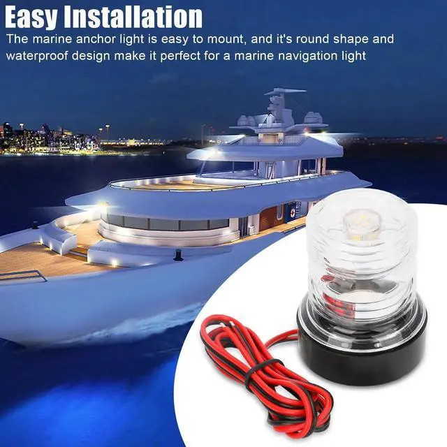 Alt view image 5 of 7 - 12V Marine Boat Yacht LED Navigation Light Stern Anchor Lamp All Round White 2NM