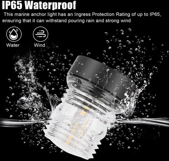 Alt view image 3 of 7 - 12V Marine Boat Yacht LED Navigation Light Stern Anchor Lamp All Round White 2NM