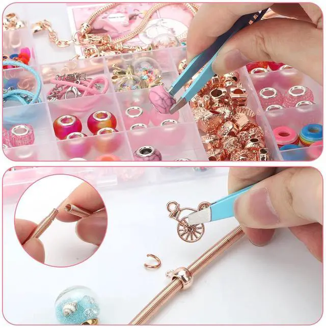 Alt view image 5 of 7 - 220 PCS Exquisite DIY Beaded Jewelry Making Kit for Bracelet Necklace Craft Gift