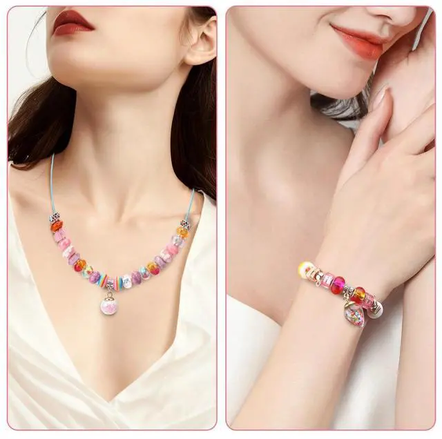 Alt view image 6 of 7 - 220 PCS Exquisite DIY Beaded Jewelry Making Kit for Bracelet Necklace Craft Gift