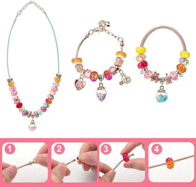Alt view image 3 of 7 - 220 PCS Exquisite DIY Beaded Jewelry Making Kit for Bracelet Necklace Craft Gift