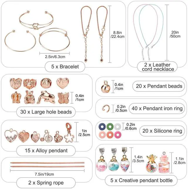 Alt view image 4 of 7 - 220 PCS Exquisite DIY Beaded Jewelry Making Kit for Bracelet Necklace Craft Gift