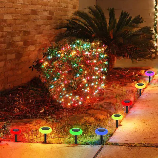 Main image of 2PCS LED Solar Lights Christmas Outdoor Yard Garden Pathway Landscape Decor Lamp