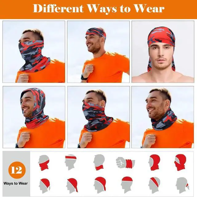 Alt view image 4 of 7 - 9 PCS UV Neck Gaiter Scarf Bandana Balaclava Face Mask for Sun & Dust