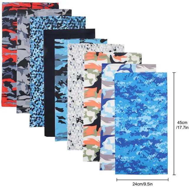 Alt view image 2 of 7 - 9 PCS UV Neck Gaiter Scarf Bandana Balaclava Face Mask for Sun & Dust