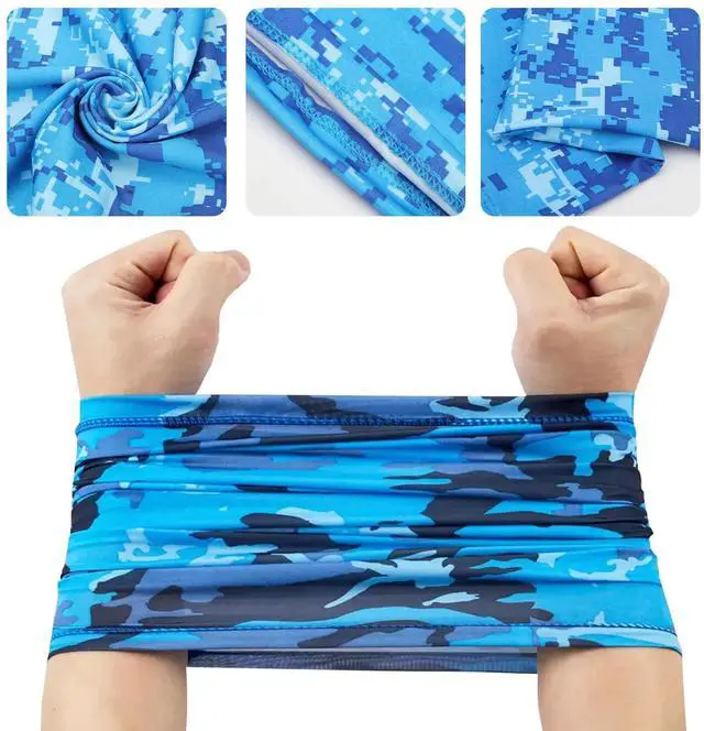 Alt view image 3 of 7 - 9 PCS UV Neck Gaiter Scarf Bandana Balaclava Face Mask for Sun & Dust