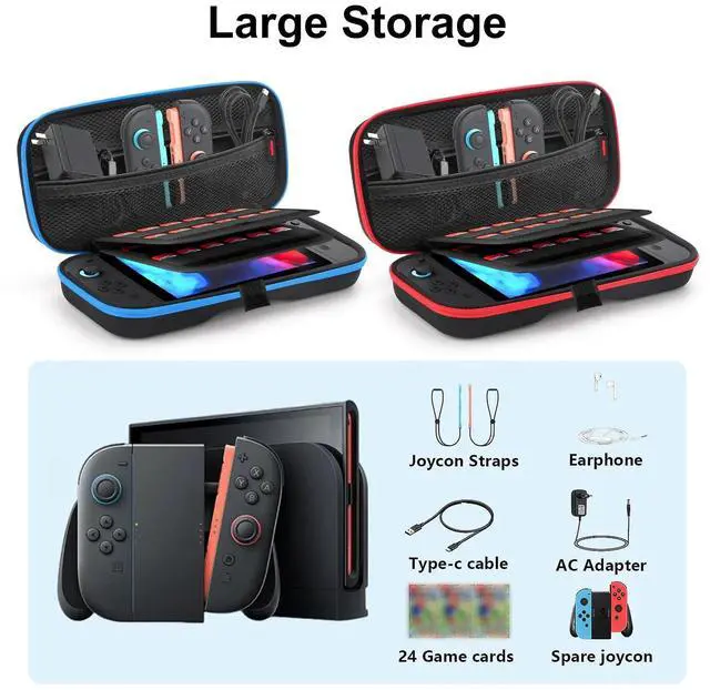 Alt view image 4 of 7 - Carrying Case for Nintendo Switch 2 (2025)Portable Bag w/ 24 Game Cartridge Slot