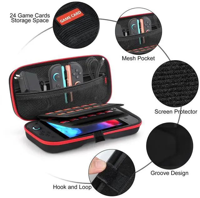 Alt view image 5 of 7 - Carrying Case for Nintendo Switch 2 (2025)Portable Bag w/ 24 Game Cartridge Slot