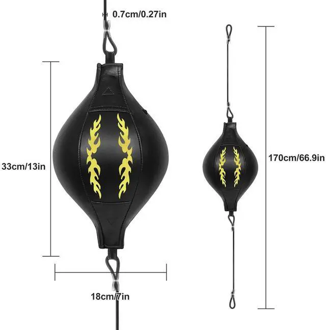 Alt view image 2 of 6 - Adjustable Double End Boxing Speed Ball PU Leather 360° Training Punch Bag Home