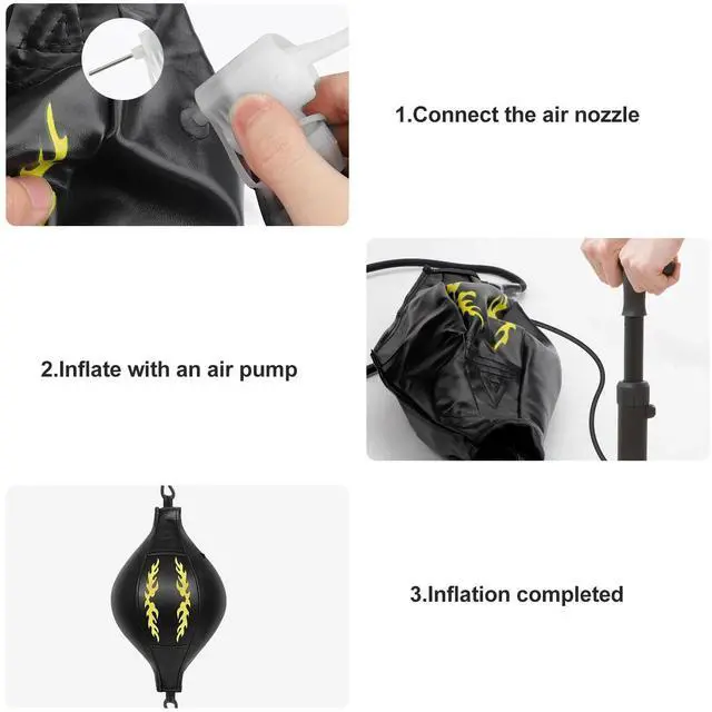 Alt view image 5 of 6 - Adjustable Double End Boxing Speed Ball PU Leather 360° Training Punch Bag Home