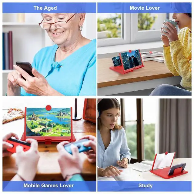 Alt view image 5 of 7 - 10" Screen Mobile Phone Amplifier Eye Protection 3D Screen Magnifier