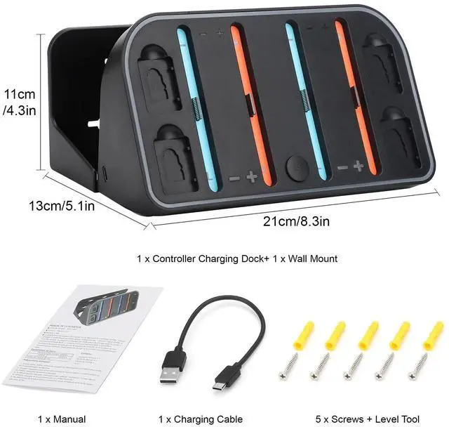 Alt view image 7 of 7 - RGB Magnetic Charging Dock Station For Nintendo Switch 2 2025 Joy Con Wall Mount