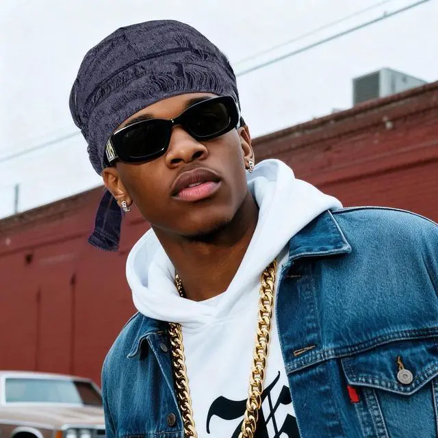 Alt view image 6 of 7 - 2 PCS Long Tail Ripped Beanie Hat Bandana Durag Head Wrap Hip-Hop Turban Unisex