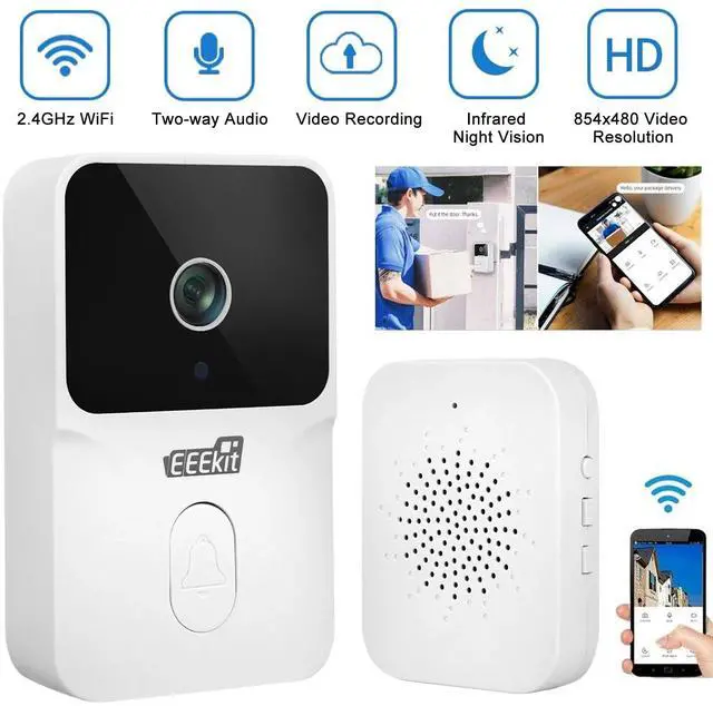 Main image of Smart Wireless WiFi Doorbell Intercom Video Recording Camera Door Bell Security