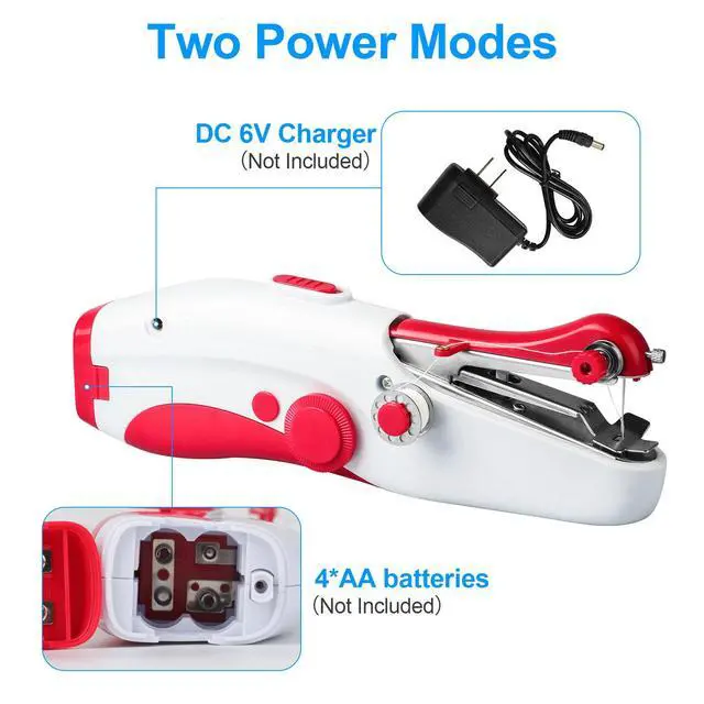 Alt view image 3 of 7 - 27Pcs Handheld Sewing Machine Mini Portable Electric Tailor Stitch Home Travel
