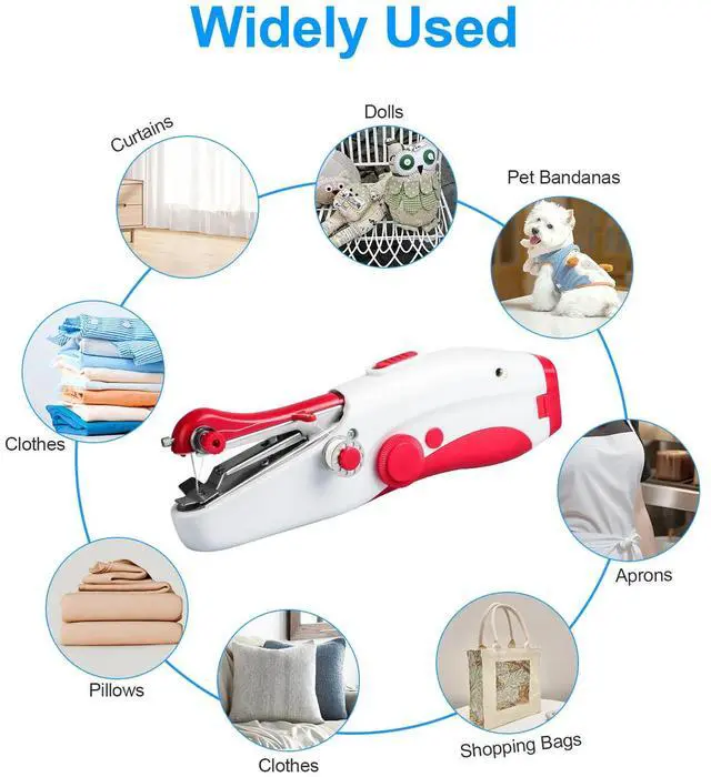Alt view image 4 of 7 - 27Pcs Handheld Sewing Machine Mini Portable Electric Tailor Stitch Home Travel