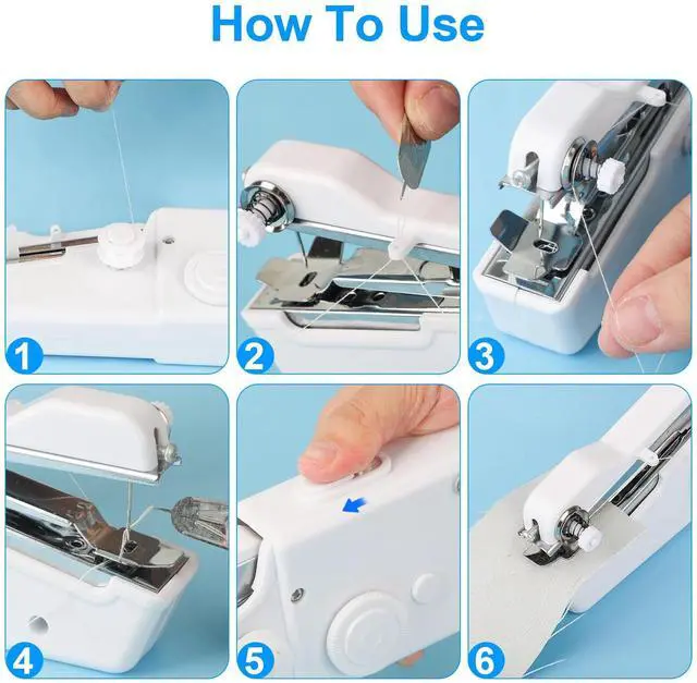 Alt view image 4 of 7 - 35 Pcs Handheld Sewing Machine Mini Portable Electric Tailor Stitch Home Travel