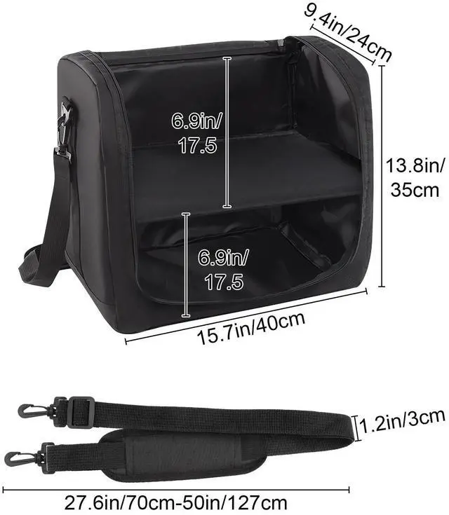 Alt view image 2 of 7 - Portable Baseball Cap Organizer Tote Foldable Hat Storage Bag w/ Shoulder Strap