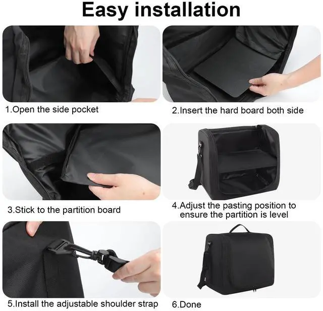Alt view image 4 of 7 - Portable Baseball Cap Organizer Tote Foldable Hat Storage Bag w/ Shoulder Strap