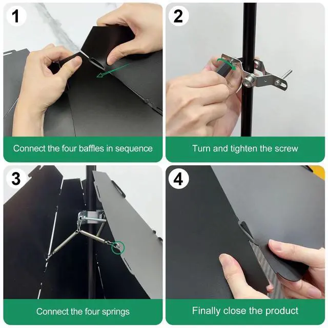 Alt view image 5 of 7 - 10.2" Square Around-wrap Squirrel Baffle w/ Springs Bird Feeder Pole Mount Guard