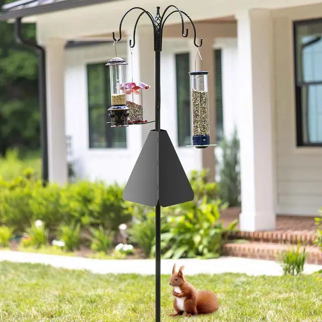 Alt view image 4 of 7 - 10.2" Square Around-wrap Squirrel Baffle w/ Springs Bird Feeder Pole Mount Guard