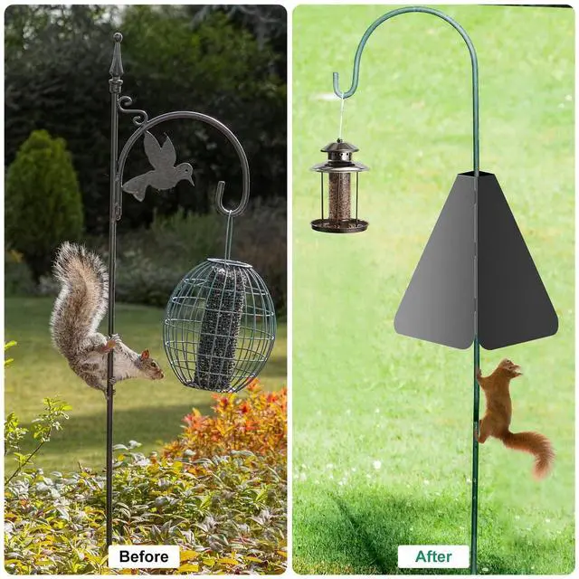 Alt view image 3 of 7 - 10.2" Square Around-wrap Squirrel Baffle w/ Springs Bird Feeder Pole Mount Guard