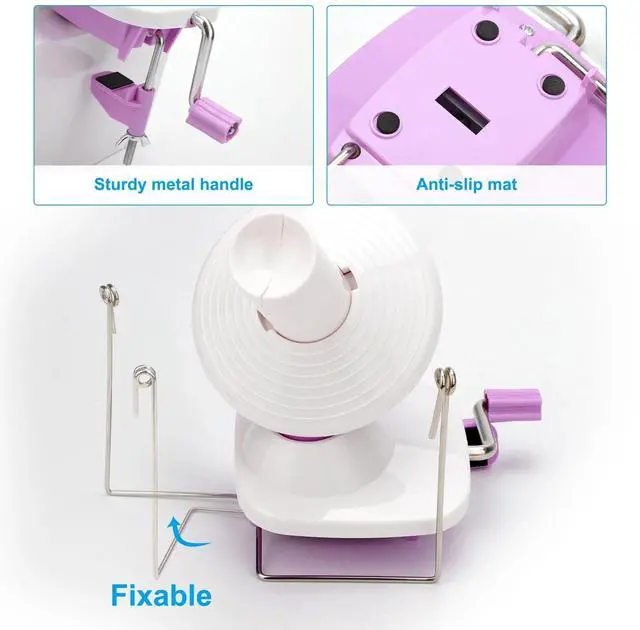 Alt view image 3 of 7 - Portable Yarn Winder Manual Hand Operated Knitting Ball Winder with Suction Base