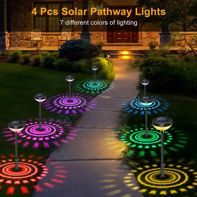 Alt view image 3 of 7 - 4PCS GALLOP FULFILLMENT Solar Garden Lights Outdoor Landscape Light Yard Decor