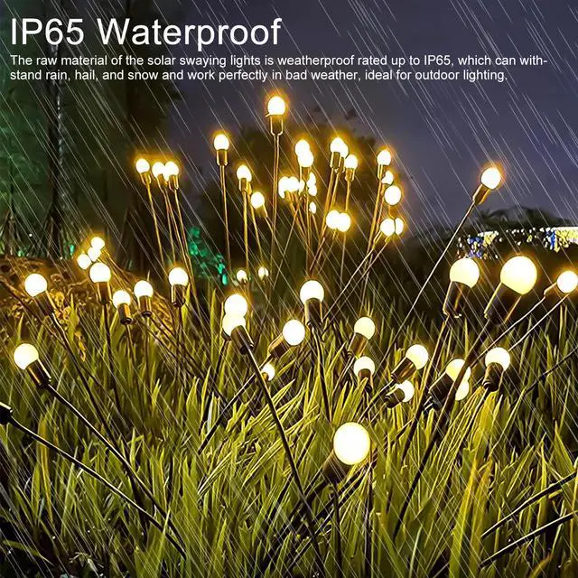 Alt view image 2 of 7 - 2x LED Solar Powered Firefly Lights Garden Outdoor Waterproof Swaying Landscape