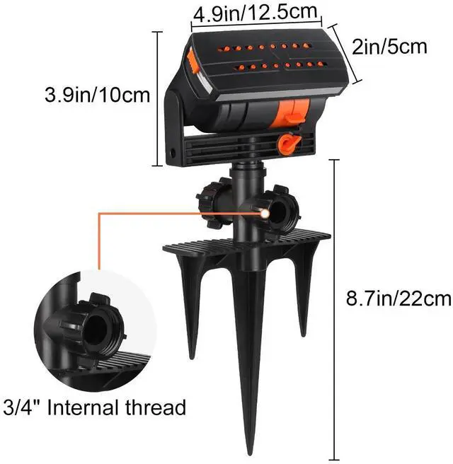 Alt view image 2 of 7 - Adjustable Garden Lawn Sprinkler Auto Irrigation System Wide Coverage Yard Water