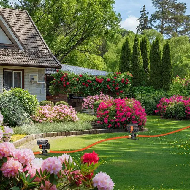 Alt view image 6 of 7 - Adjustable Garden Lawn Sprinkler Auto Irrigation System Wide Coverage Yard Water