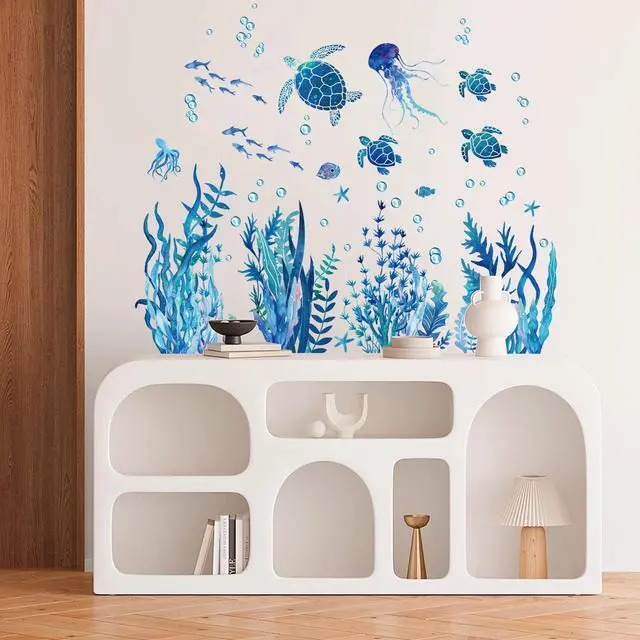 Alt view image 5 of 7 - Self-Adhesive Removable Ocean Wonders Wall Stickers Mural Decal, Home Wall Decor