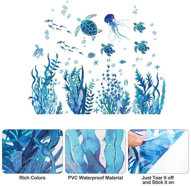 Alt view image 3 of 7 - Self-Adhesive Removable Ocean Wonders Wall Stickers Mural Decal, Home Wall Decor